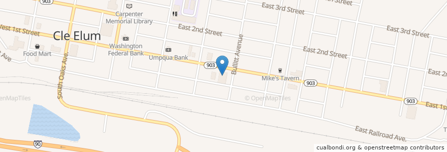 Mapa de ubicacion de The Sunset Cafe en United States, Washington, Kittitas County, Cle Elum.