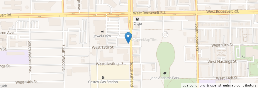 Mapa de ubicacion de Ashland Ave & 13th St en Соединённые Штаты Америки, Иллинойс, Чикаго.
