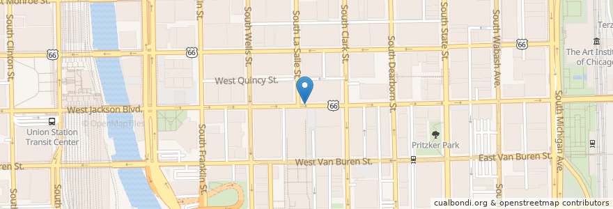 Mapa de ubicacion de LaSalle St & Jackson Blvd en 미국, 일리노이, 시카고.