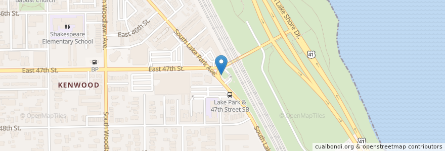 Mapa de ubicacion de Lake Park Ave & 47th St en Amerika Syarikat, Illinois, Chicago.