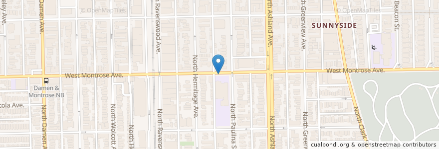 Mapa de ubicacion de Paulina St & Montrose Ave en 美利坚合众国/美利堅合眾國, 伊利诺伊州 / 伊利諾州, 芝加哥.