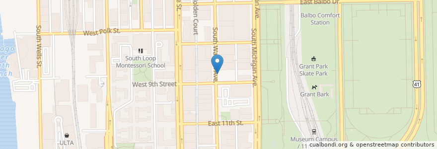 Mapa de ubicacion de Wabash Ave & 9th St en Estados Unidos Da América, Illinois, Chicago.