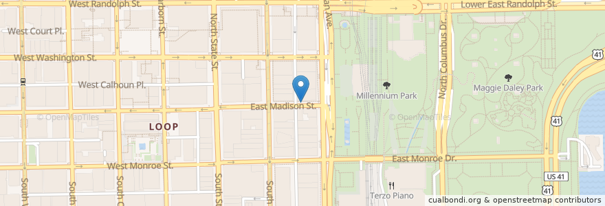 Mapa de ubicacion de Michigan Ave & Madison St en Vereinigte Staaten Von Amerika, Illinois, Chicago.