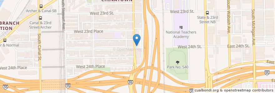 Mapa de ubicacion de Wentworth Ave & 24th St en 美利坚合众国/美利堅合眾國, 伊利诺伊州 / 伊利諾州, 芝加哥.