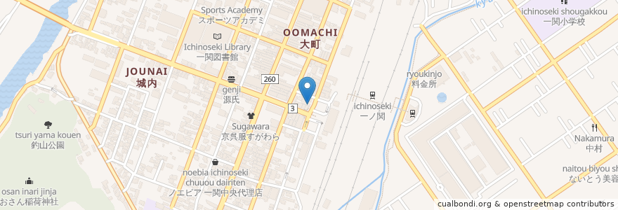 Mapa de ubicacion de 山くま屋 en 日本, 岩手県, 一関市.