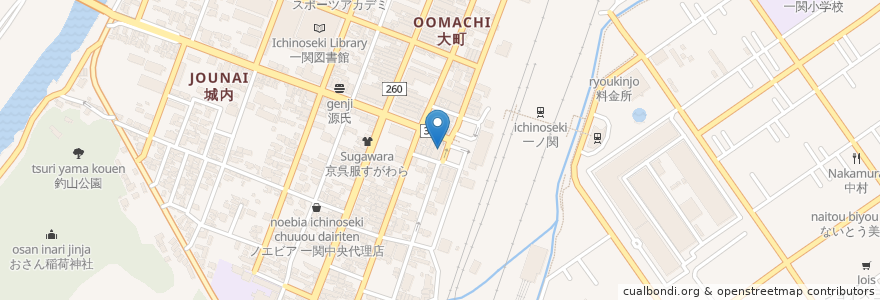 Mapa de ubicacion de いろはにほへと en 日本, 岩手県, 一関市.