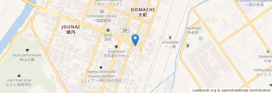 Mapa de ubicacion de そばはな en Japon, Préfecture D'Iwate, 一関市.