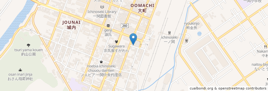 Mapa de ubicacion de 自雷也 en 日本, 岩手県, 一関市.
