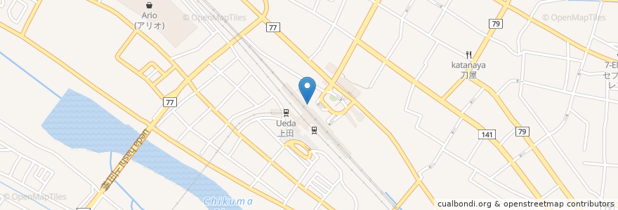Mapa de ubicacion de ゆう杉 en 日本, 长野县, 上田市.