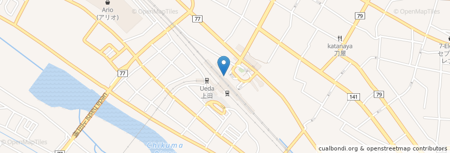 Mapa de ubicacion de 麺将 武士 en Япония, Нагано, 上田市.