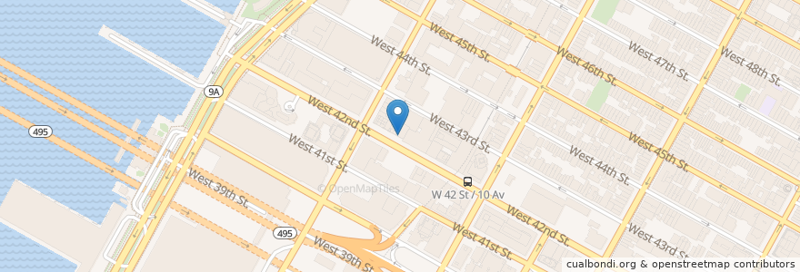 Mapa de ubicacion de Upright Citizens Brigade Theatre en Vereinigte Staaten Von Amerika, New York, New York, New York County, Manhattan, Manhattan Community Board 4.