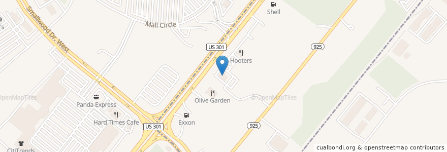 Mapa de ubicacion de Applebee's Neighborhood Grill & Bar en 미국, 메릴랜드, Charles County, St. Charles, Waldorf.