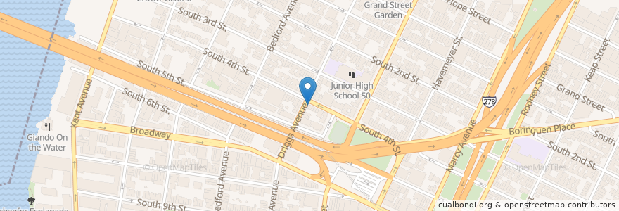 Mapa de ubicacion de Pies-N-Thighs en United States, New York, New York, Brooklyn.