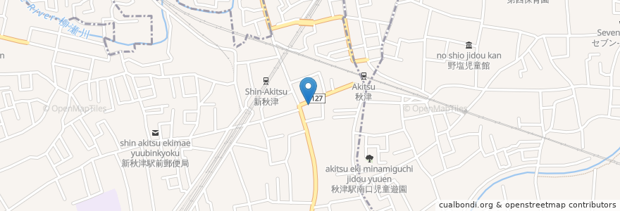 Mapa de ubicacion de モスバーガー en Japon, Tokyo, 東村山市.