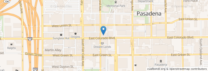 Mapa de ubicacion de A'Float Sushi en Amerika Syarikat, California, Los Angeles County, Pasadena.