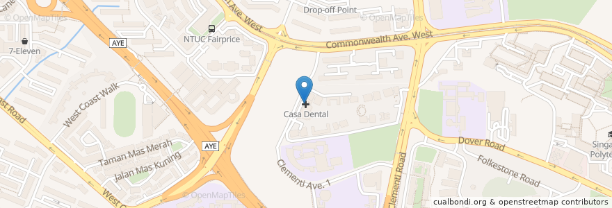 Mapa de ubicacion de Casa Dental en シンガポール, Southwest.