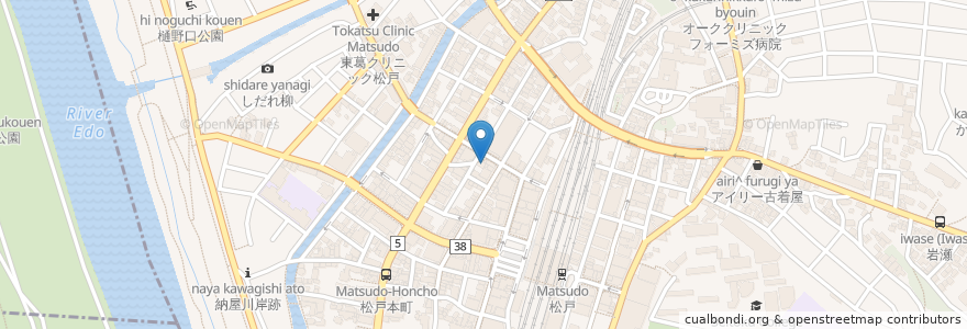 Mapa de ubicacion de 松戸酒場2 en Japón, Prefectura De Chiba, Matsudo.
