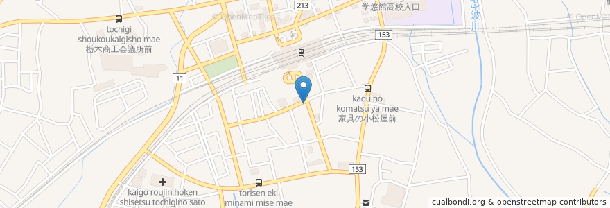 Mapa de ubicacion de りそな銀行 en Japonya, 栃木県, 栃木市.