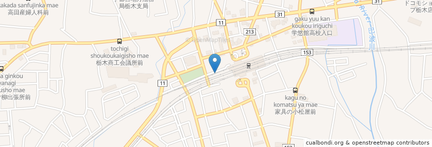 Mapa de ubicacion de サイクルパーク en Japonya, 栃木県, 栃木市.