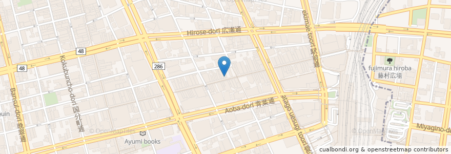 Mapa de ubicacion de Starbucks Coffee仙台クリスロード店 en Japan, Präfektur Miyagi, 仙台市, 青葉区.