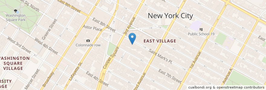 Mapa de ubicacion de St. Mark's Comedy Club en アメリカ合衆国, ニューヨーク州, New York, New York County, Manhattan Community Board 3, Manhattan.