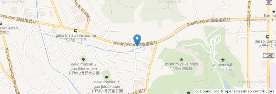 Mapa de ubicacion de コメダ珈琲店 en 日本, 栃木県, 宇都宮市.