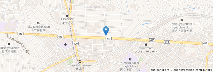 Mapa de ubicacion de 越川医院 en Jepun, 東京都, 渋谷区.