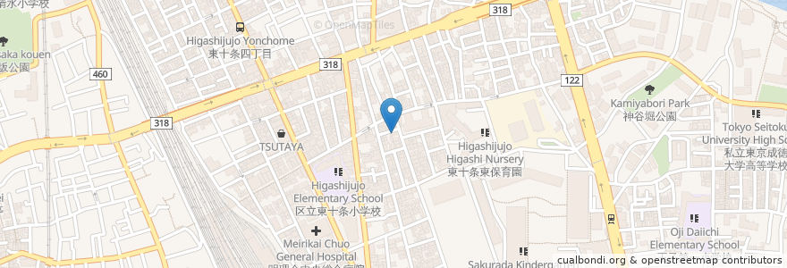 Mapa de ubicacion de 竹内整形外科医院 en Japão, Tóquio, 北区.