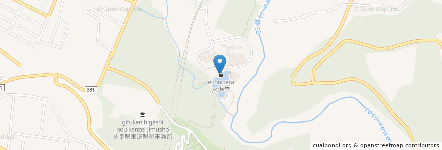 Mapa de ubicacion de 永保寺 en Japão, 岐阜県, 多治見市.