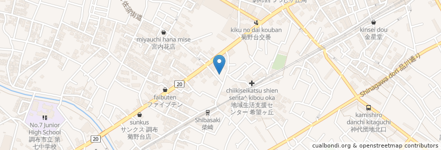 Mapa de ubicacion de 竹とんぼ en Jepun, 東京都, 調布市.