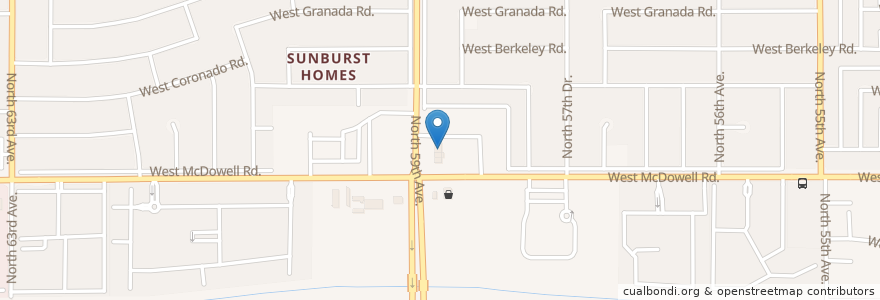 Mapa de ubicacion de Circle K en Stati Uniti D'America, Arizona, Maricopa County, Phoenix.