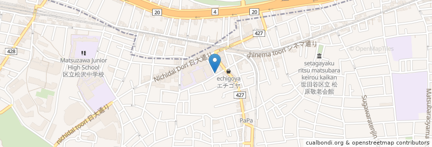 Mapa de ubicacion de 天喜代 en Japan, 東京都, 世田谷区.