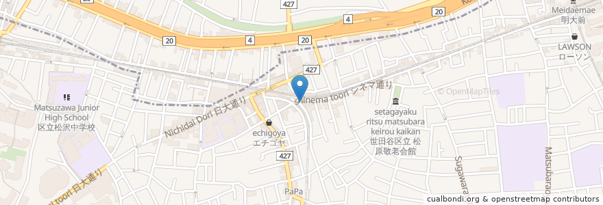Mapa de ubicacion de Tonino en 日本, 東京都, 世田谷区.