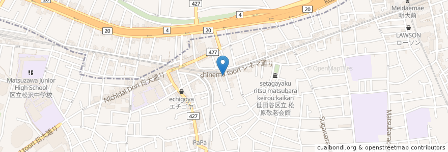 Mapa de ubicacion de 下高井戸駅前歯科 en Japan, Tokyo, Setagaya.