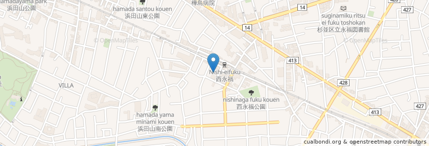 Mapa de ubicacion de Atelier Rocky en Jepun, 東京都, 杉並区.
