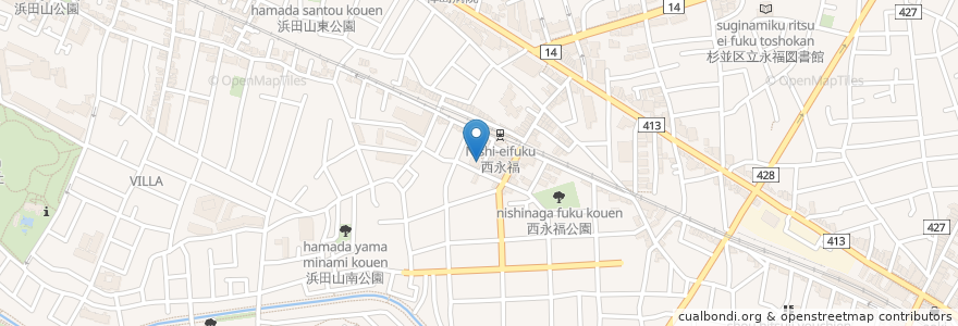 Mapa de ubicacion de はなの舞 en 日本, 東京都, 杉並区.