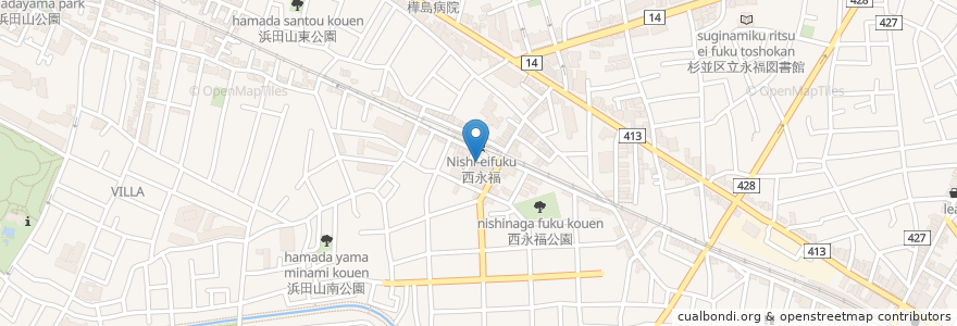 Mapa de ubicacion de 薬ヒグチ en Japão, Tóquio, 杉並区.