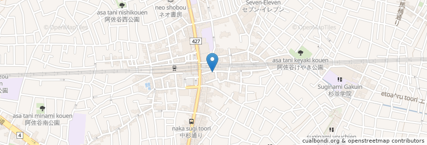 Mapa de ubicacion de 餃子の王将 en 日本, 東京都, 杉並区.