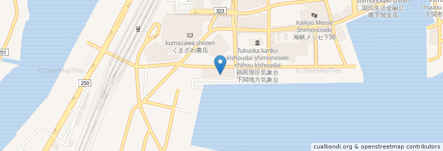 Mapa de ubicacion de 下関港国際ターミナル en Japón, Prefectura De Yamaguchi, 下関市.