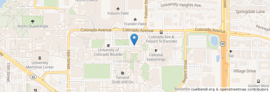 Mapa de ubicacion de rack en ایالات متحده آمریکا, Colorado, Boulder County, Boulder.