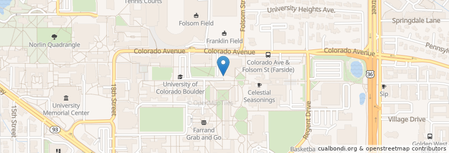 Mapa de ubicacion de rack en 미국, 콜로라도, Boulder County, Boulder.