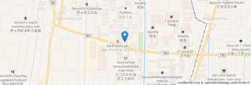 Mapa de ubicacion de カレーのチャンピオン en 日本, 石川县, 野々市市.