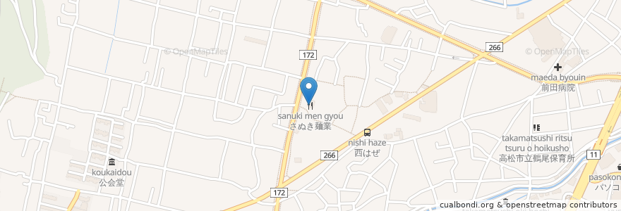Mapa de ubicacion de さぬき麺業 en 일본, 가가와현, 高松市.