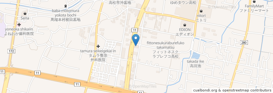 Mapa de ubicacion de ファンキータイム en Japonya, 香川県, 高松市.