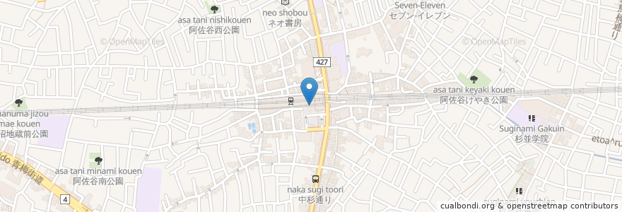 Mapa de ubicacion de スターバックス en ژاپن, 東京都, 杉並区.