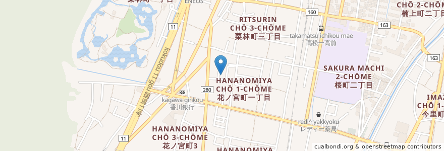 Mapa de ubicacion de 中山歯科クリニック en ژاپن, 香川県, 高松市.