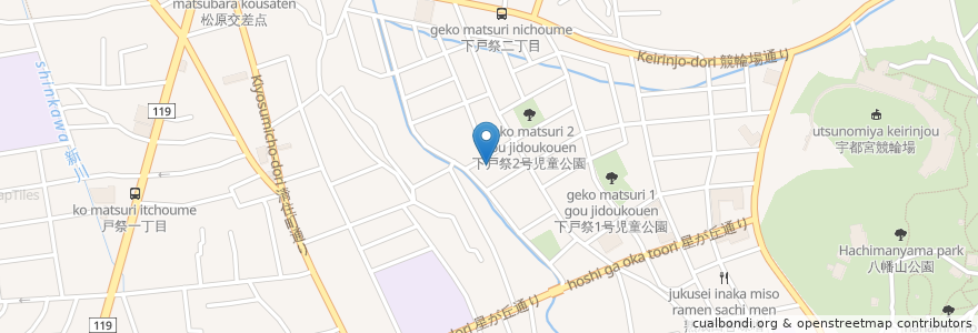 Mapa de ubicacion de ピザ　プラネット　PIZZA PLANET en اليابان, 栃木県, 宇都宮市.