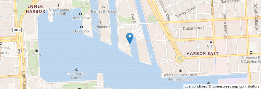 Mapa de ubicacion de Pier 5 en ایالات متحده آمریکا, مریلند, Baltimore.