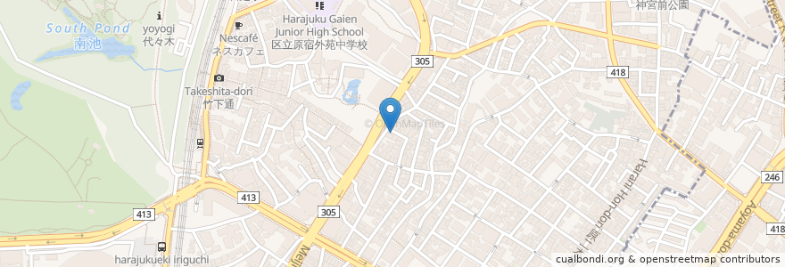 Mapa de ubicacion de ジャンク堂 en Japon, Tokyo, 渋谷区.
