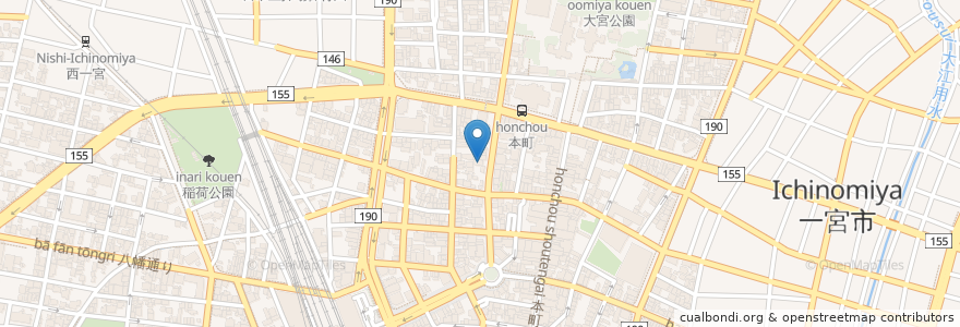 Mapa de ubicacion de 喫茶クイーン en ژاپن, 愛知県, 一宮市.